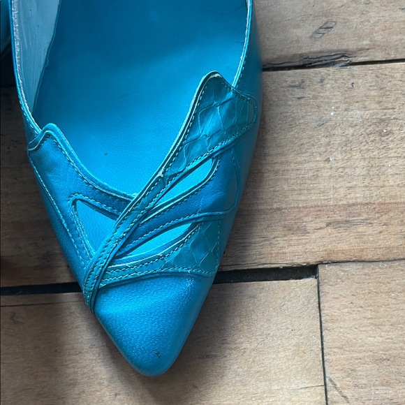 Turquoise vintage Italian pumps - Picture 2 of 6